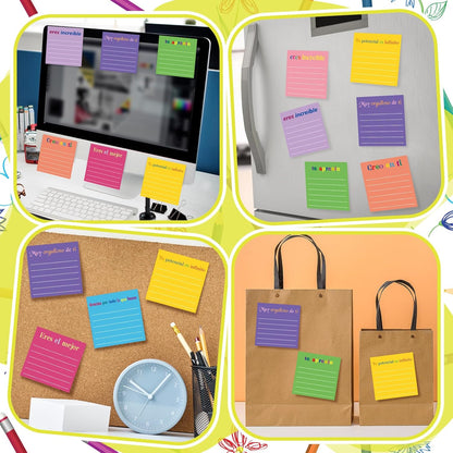 Yinder 48 Pcs Inspirational Sticky Notes Cute Motivational Sticky Notes Pad End of Year Employee Appreciation Gifts Bulk for Teacher Nurse Coworkers Office Supplies 3 x 3'' (Thank You,Dark Color)