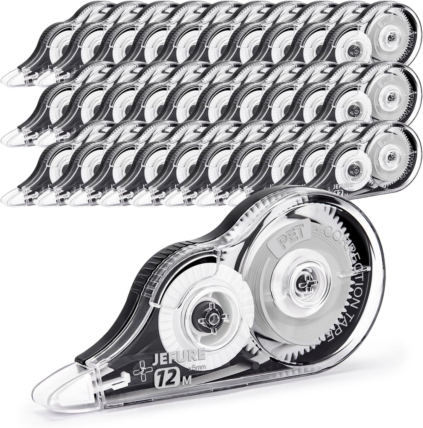 12 Pcs Correction Tape, 39.37 Ft White Wrong Out Tear-Resistant Bulk, Instant Corrections Easy to Use Applicator for School, Office, Note Taking, Journal (Tape Width 0.2 in，Clear)