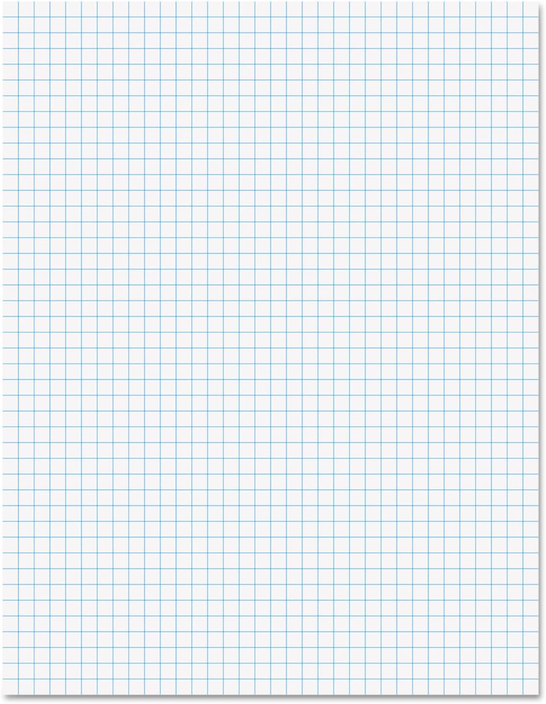 Ampad 8 1/2 x 11 Inches White Quad Pad, 4 Square Inch, 50 Sheets, 1 Each (22-030C)