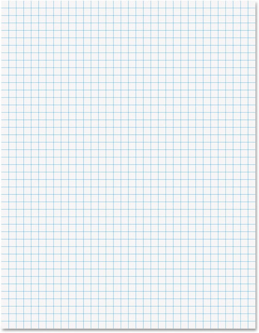 Ampad 8 1/2 x 11 Inches White Quad Pad, 4 Square Inch, 50 Sheets, 1 Each (22-030C)
