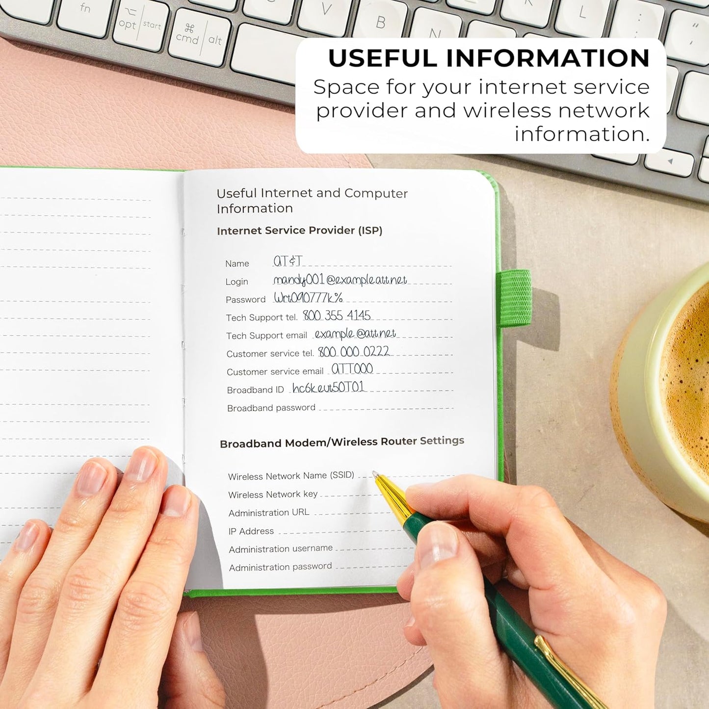 Clever Fox Password Book with alphabetical tabs. Internet Address Organizer Logbook. Small Pocket Password Keeper for Website Logins (Orange)