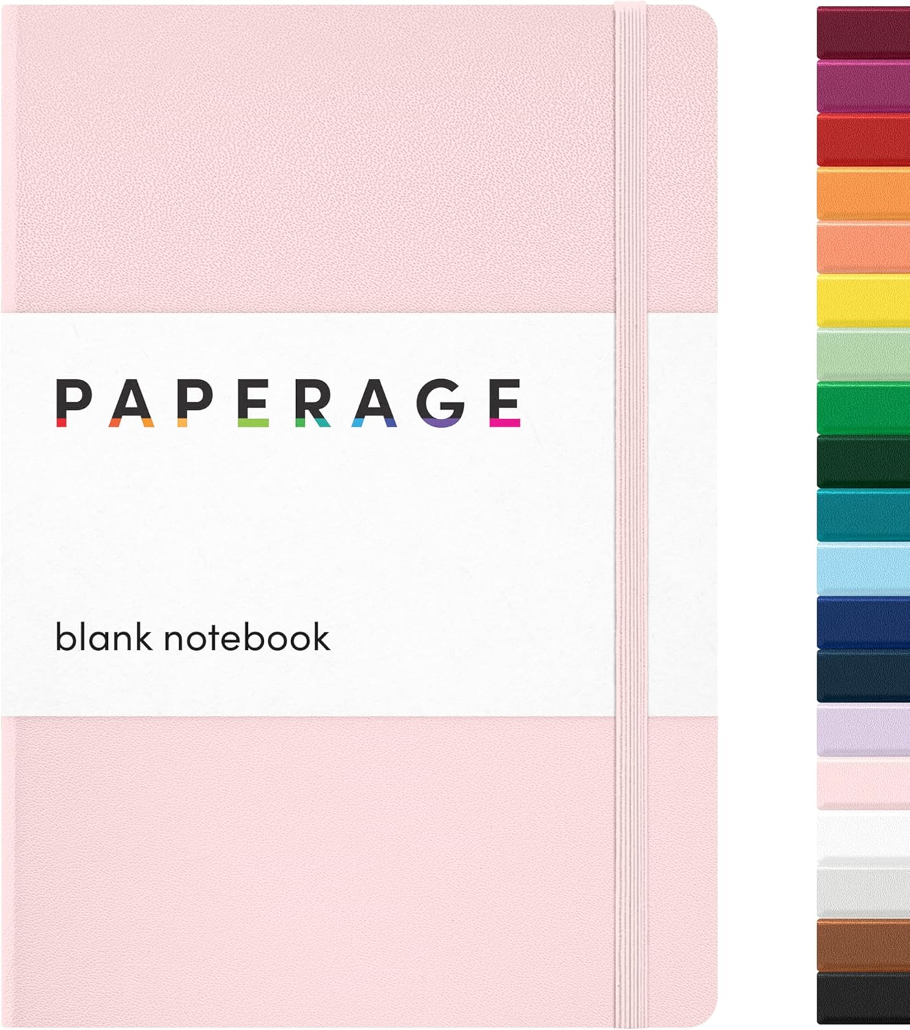 PAPERAGE Lined Journal Notebook, (Black), 160 Pages, Medium 5.6 in x 8 in - 100 GSM Thick Paper – Hardcover Journaling Notebook for Work, School & Note Taking