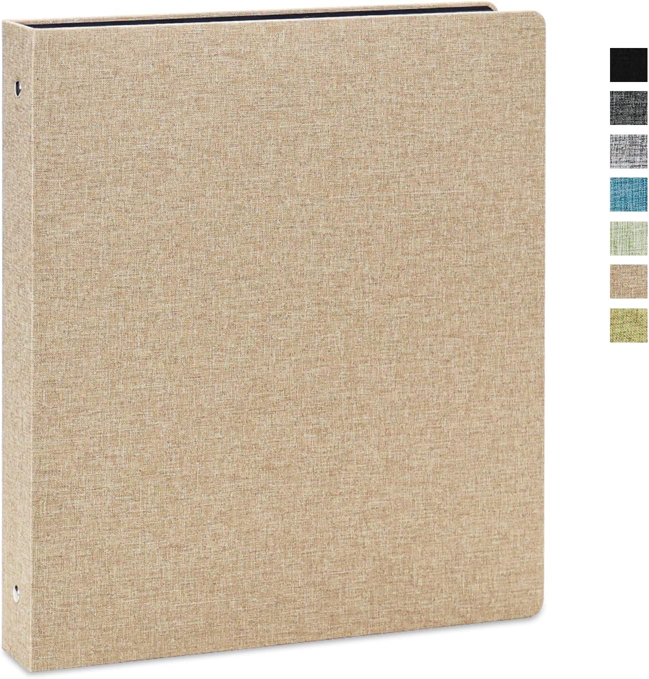 Vienrose 3 Ring Binder 1 Inch Round Rings with Linen Fabric Cover, Fits 8.5 x 11 Inch Paper, Durable Organizer for School, Office, Home, Recipes, Grey