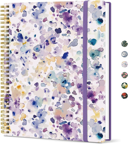 Taja Large Spiral Lined Journal for Women, 8.5" x 11" Notebooks for Work Collge Ruled, A4 Aesthetic Cute Journaling Notebooks for Writing, Plastic Cover, Celestial