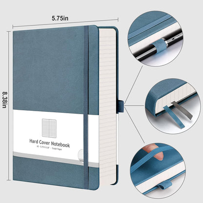 AHGXG Graph Paper Notebook - Grid Paper Notebook Large A4 8.5''×11'', 320 Pages Thick Journal, 100gsm Thick Graph Paper, Leather Softcover, Inner Pocket - Black