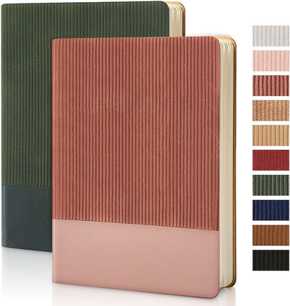 Lined Journal Notebook for Work College Ruled Note Book 5.79"x8.27"A5 PU Leather Daily Journaling 216 Pages for Women Men Writing Home School Supplies Business (Dark Green)