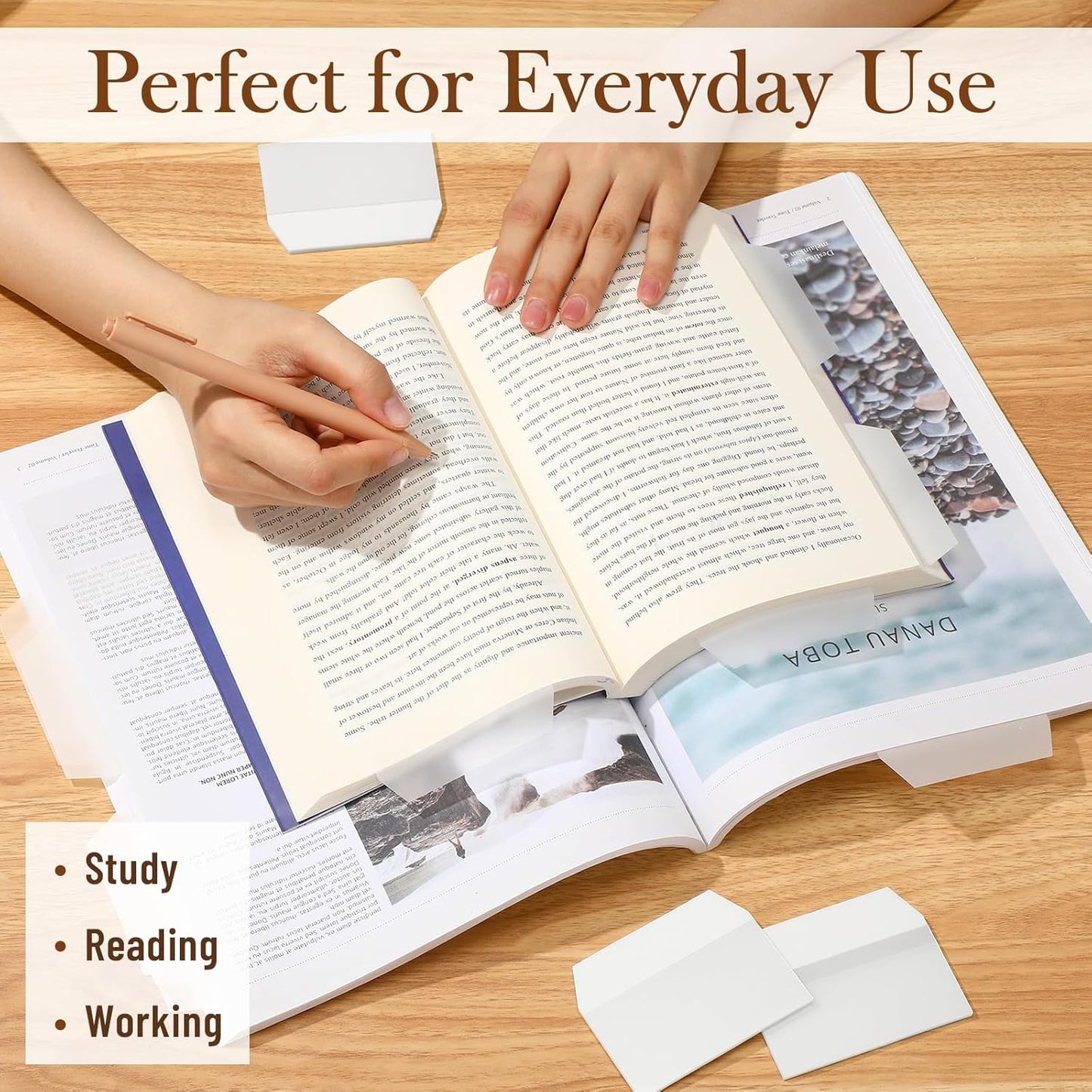 Marspark 3 Inch Sticky Tabs, 200 Pcs, White Index Sticky Tabs for Notebooks Books, Transparent Pop up Page Markers for Annotating, Teacher Supplies, Study Aids, Supplies Office