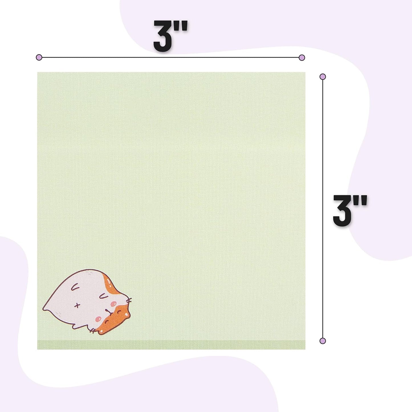Mr. Pen- Aesthetic Sticky Notes, 3"x3", 8 Pads, 400 Sheets, 4 Designs, Cute Bear Sticky Notes, Self-Stick Note Pads Aesthetic, Perfect for Office, School, Home, Study & Organization