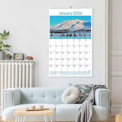 SUNEE 2026 Wall Calendar Large 22.75"x15.5", 21 Month Calendar (Ends December 2027), Vertical Extra Large, Seasons Color