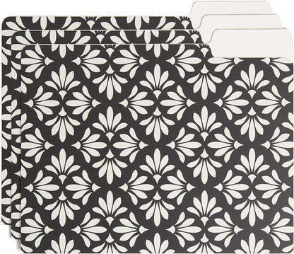 U Brands Fashion File Folders, 9 Count, 1/3-Cut Tabs in Assorted Positions, Letter Size, Office Supplies (Moroccan)