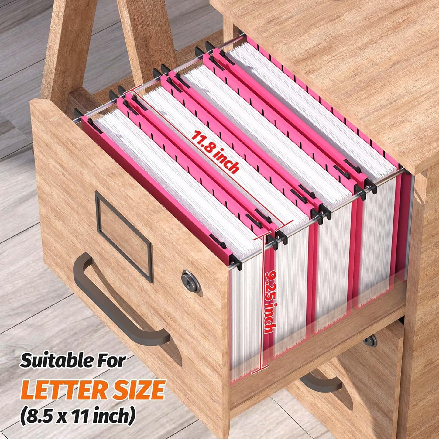 Shutex Extra Capacity Plastic Hanging File Folders,12 Pack Reinforced Hang Folders,Heavy Duty 2 Inch Expansion,Plastic Filing Cabinet Folders,Letter Size,Designed for Bulk Files, Medical Charts,Blue
