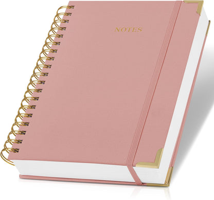 Aesthetic Thick Spiral Notebook Journal For Women in B5 Format - Modern Linen Hardcover College Ruled Note Book With 300 Lined Pages - Perfect For Writing And Staying Organized at Work or School