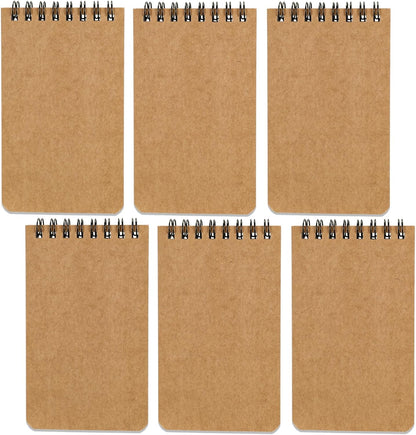 QiCheng 6pack Pocket Notebook Small Notepad Pocket Notepad Small Spiral Notebooks 3X5Inches (6)