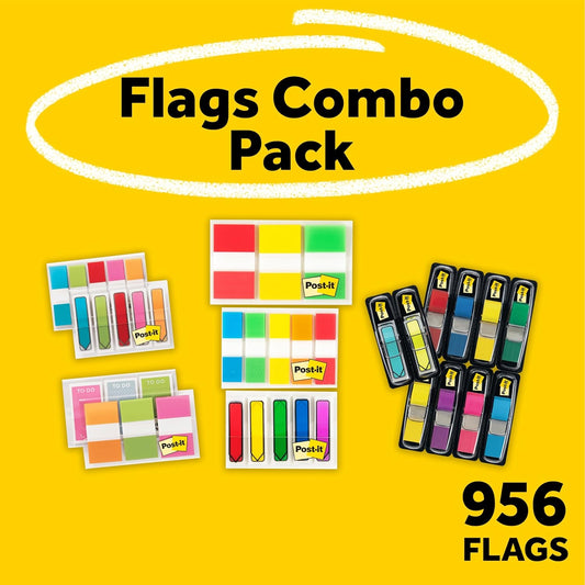 Post-it Flags and Tabs Value Pack, Ultimate Business and Study Pack, 956 Various Flags for Organization (683-AVP-SIOC)