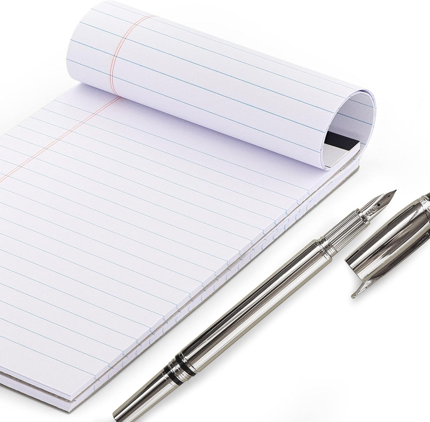 Yellow Legal Notepads 5x8, Pack of 6 - legal Ruled Writing Pad. Perforated Edge. Canary Yellow, Universal, Junior Size, 50 sheets per Pad. By Enday