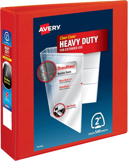 Avery Heavy-Duty 3 Ring Binder with One Touch EZD, 2 Inch Binders 3 Ring, Versatile for Home, School, Office Use (79225)