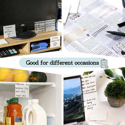 Transparent Sticky Notes - Pastel Color Clear Sticky Notes, 3x3 inch, Waterproof, 300 Sheets for College, School & Office