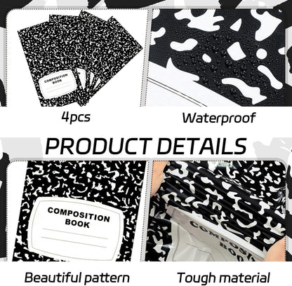 Oudain 4 Pcs Preschool Kindergarten Back to School Party Tablecloth First Day to School 54 x 108 Inch Large Disposable Rectangle Notebook Tablecloth Cover for Party Supplies Table Decorations