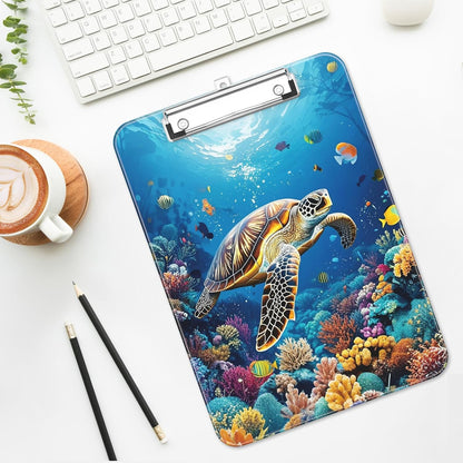 Plastic Cute Clipboard Low-Profile Metal Clip, A4 Letter Size 9 x 12.5 in, 8.5 x 11 Paper Clip Board for Teachers, Nurses, Classroom,Cute Black Cats