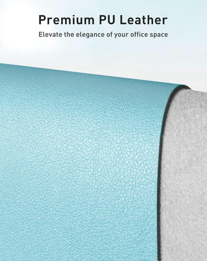 Aothia Leather Desk Pad Protector, Mouse Pad, Office Desk Mat, Non-Slip PU Leather Desk Blotter, Laptop Desk Pad, Waterproof Desk Writing Pad for Office and Home (Black,36" x 17") - Colors B