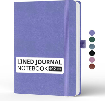 Blank Journal Notebook, A5, 192 Pages 100 GSM Thick Sketch Book for Women Men, Hardcover Leather Unlined Journaling for Work, Notebooks for Writing, 5.8 inches x 8.5 inches (Black)