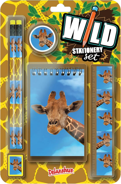 Deluxebase Wild Stationery Set - Dolphin from Animal Stationery Sets with 2 Pencils, Eraser, Pencil Sharpener, Ruler & Cute Notebook. Ideal Office Supplies, Desk Accessories & College Essentials.