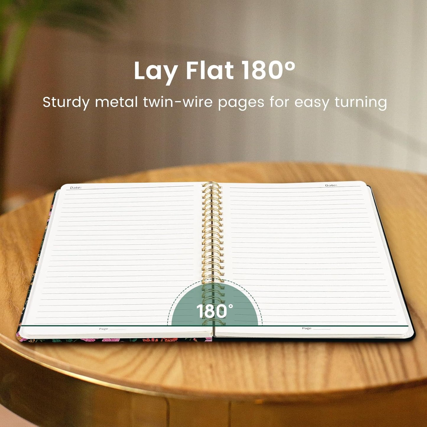 Taja Lined Spiral Notebook Journal for Women A5(5.8" × 8.3"), Cute Hardcover Notebook for Work, School & Note Taking, Pretty College Ruled Journal for Writing, 140 Pages, Sunset
