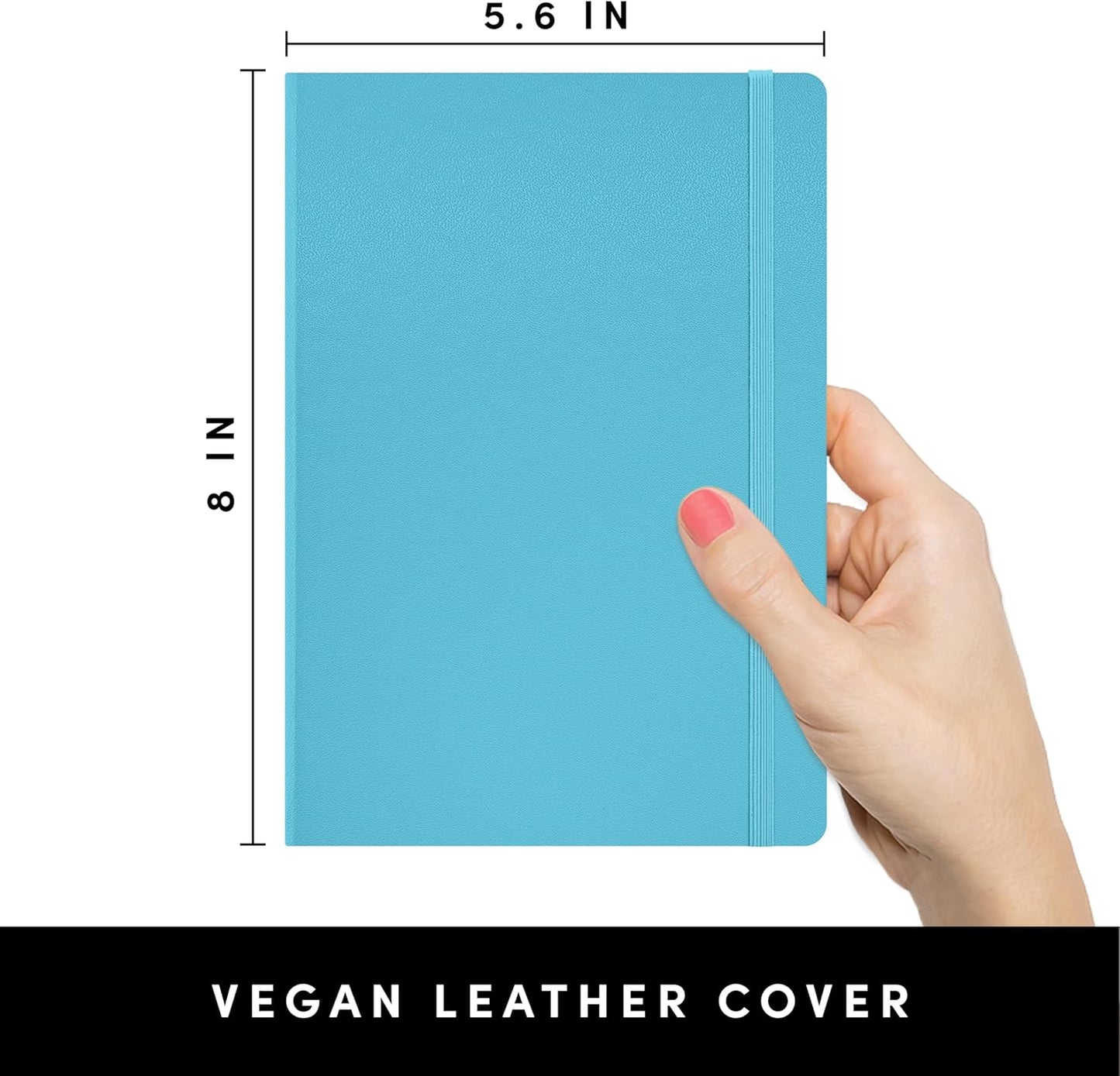 PAPERAGE Lined Journal Notebook, (Black), 160 Pages, Medium 5.6 in x 8 in - 100 GSM Thick Paper – Hardcover Journaling Notebook for Work, School & Note Taking