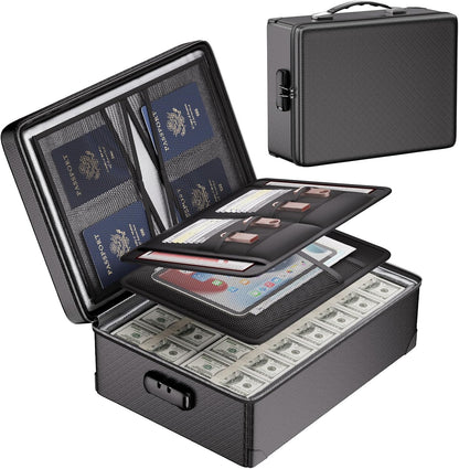 DocSafe 5200°F Document Organizer with Lock, Upgraded Heat Insulated Fireproof＆Water-Resistant Box 8 Layers File Organizer, Portable Home Travel Safe Storage for Important Documents and More