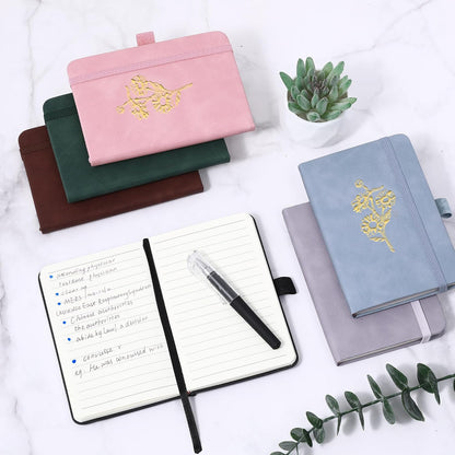 BOBO RABBIT 3 Pack Pocket Notebook Journals Mini A6 Sunflower Floral Notepads Total 600 Pages Aesthetic Hardcover College Ruled Lined Notebooks for Note Taking Travel Office School Supplies, 3.7"x 5.7"