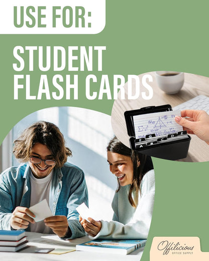 OFFILICIOUS Ruled Index Cards 3x5 — Durable Blank Cards Bulk for Writing Recipes, Notes & Flash Cards for Studying — 100 No Bleed-Through White Double-Sided Notecards 3x5 Lined & Blank