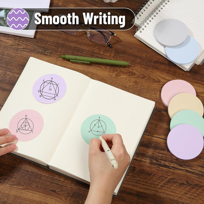 Mr. Pen- Round Sticky Notes, 2.8" Diameter, 12 Pads, 720 Sheets, Morandi Color, Sticky Notes Bulk, Self-Stick Note Pads, Perfect for Office, School, Home, Study & Organization