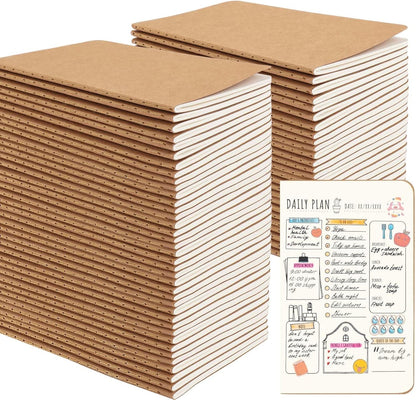 Oucaru 48PCS Pocket Notebook, 3.5" x 5.5", 8 Color, 52 Pages Blank Notebook Mini Notebook Journal, Small Notebook Memo Notepad for Students, Traveler, School Supplies