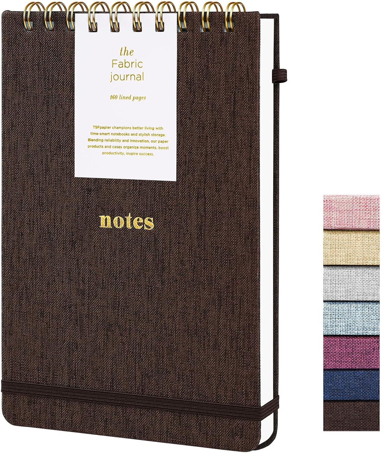 A5 Top Spiral Notebook – Hardcover Journal 160 Pages 100 GSM Thick Paper With Elastic Band & Pen Holder Steno Pads College Ruled Writing Notebooks for Work School Travel Pink