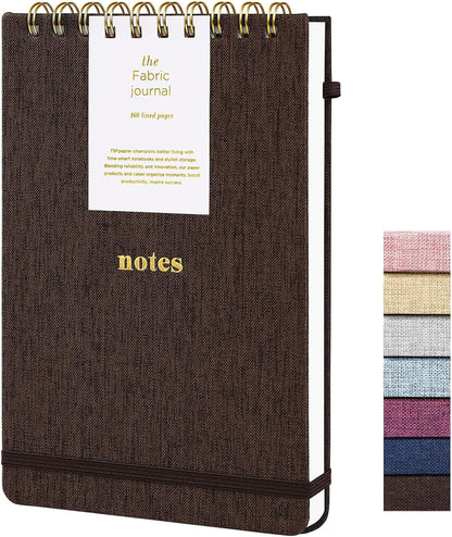 A5 Top Spiral Notebook – Hardcover Journal 160 Pages 100 GSM Thick Paper With Elastic Band & Pen Holder Steno Pads College Ruled Writing Notebooks for Work School Travel Pink
