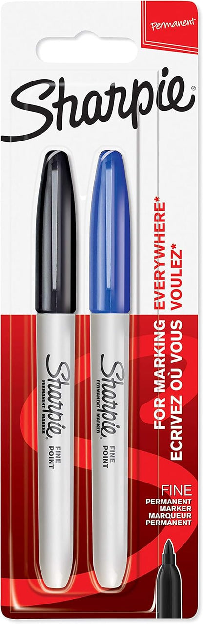 Sharpie Permanent Markers, Fine Point, Black, 12 Count