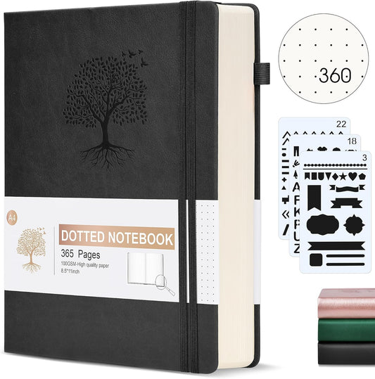 Lined Journal Notebook -365 Pages A5 Thick Journals for Writing Ruled Notebook, Hardcover Leather Journal for Women Men Daily Journal Notebook for Work, Note Taking, 100Gsm Lined Paper( 5.75'' X 8.38'' Green)