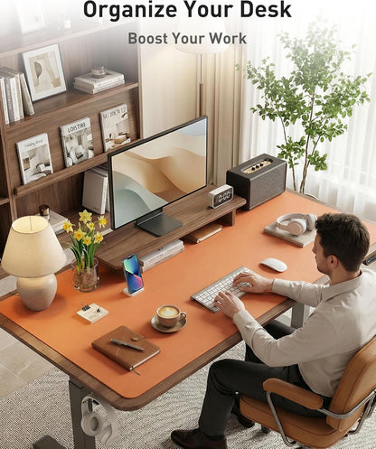 Aothia Leather Desk Pad Protector, Mouse Pad, Office Desk Mat, Non-Slip PU Leather Desk Blotter, Laptop Desk Pad, Waterproof Desk Writing Pad for Office and Home (Black,36" x 17") - Colors B