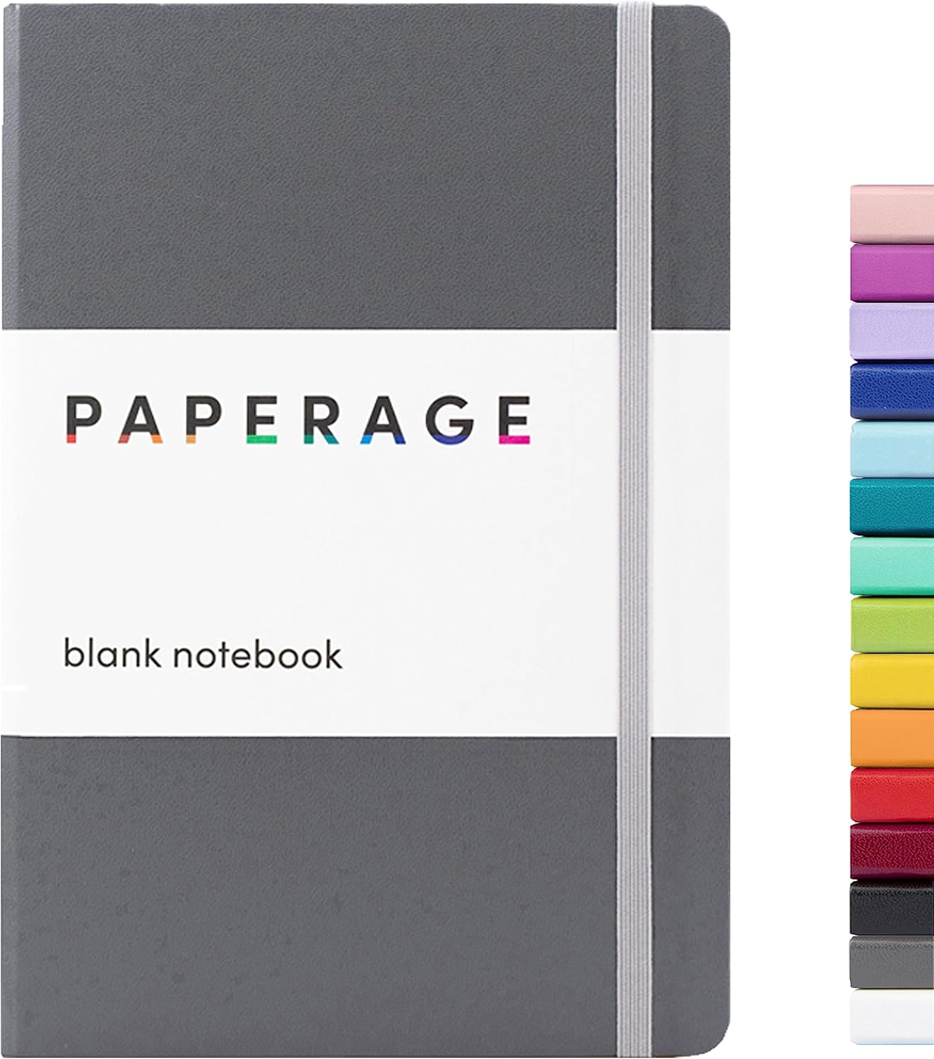 PAPERAGE Lined Journal Notebook, (Black), 160 Pages, Medium 5.6 in x 8 in - 100 GSM Thick Paper – Hardcover Journaling Notebook for Work, School & Note Taking