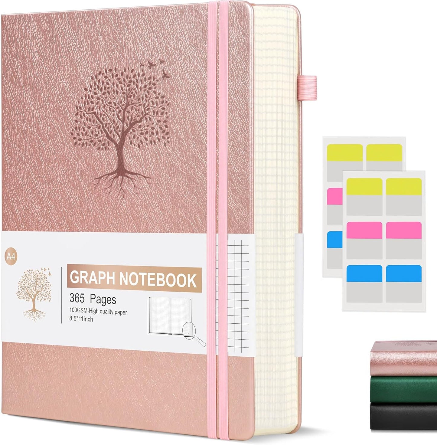 Lined Journal Notebook -365 Pages A5 Thick Journals for Writing Ruled Notebook, Hardcover Leather Journal for Women Men Daily Journal Notebook for Work, Note Taking, 100Gsm Lined Paper( 5.75'' X 8.38'' Green)