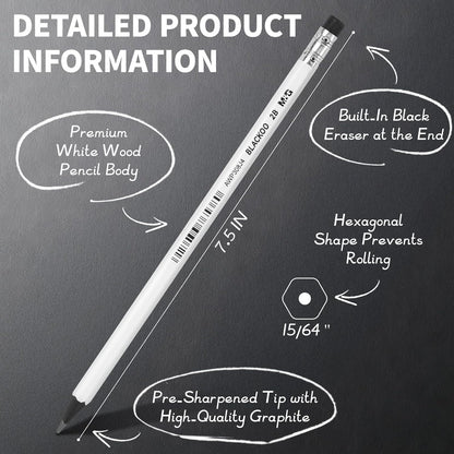 M&G Wood-Cased 2B Pencils, 24 Pack Pre-Sharpened Pencils with Top Erasers, Bulk Black Pencils for School Teacher Supplies, Writing, Drawing and Sketching