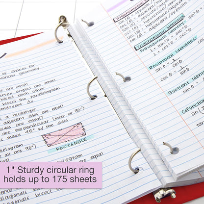 BAZIC Products 3 Ring Binder - Green, Economy View Binder with Clear Overlay Cover and Round Rings, Organizer for School Office Home Use, 1-inch Capacity Holds 175 Sheets Paper, 12-Pack