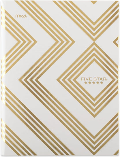 Five Star Composition Book, College Ruled Paper, 7-1/2" x 9-3/4", 80 Sheets, Hardcover, Lilac and Metallic Gold Arches (850111F-AMZ)