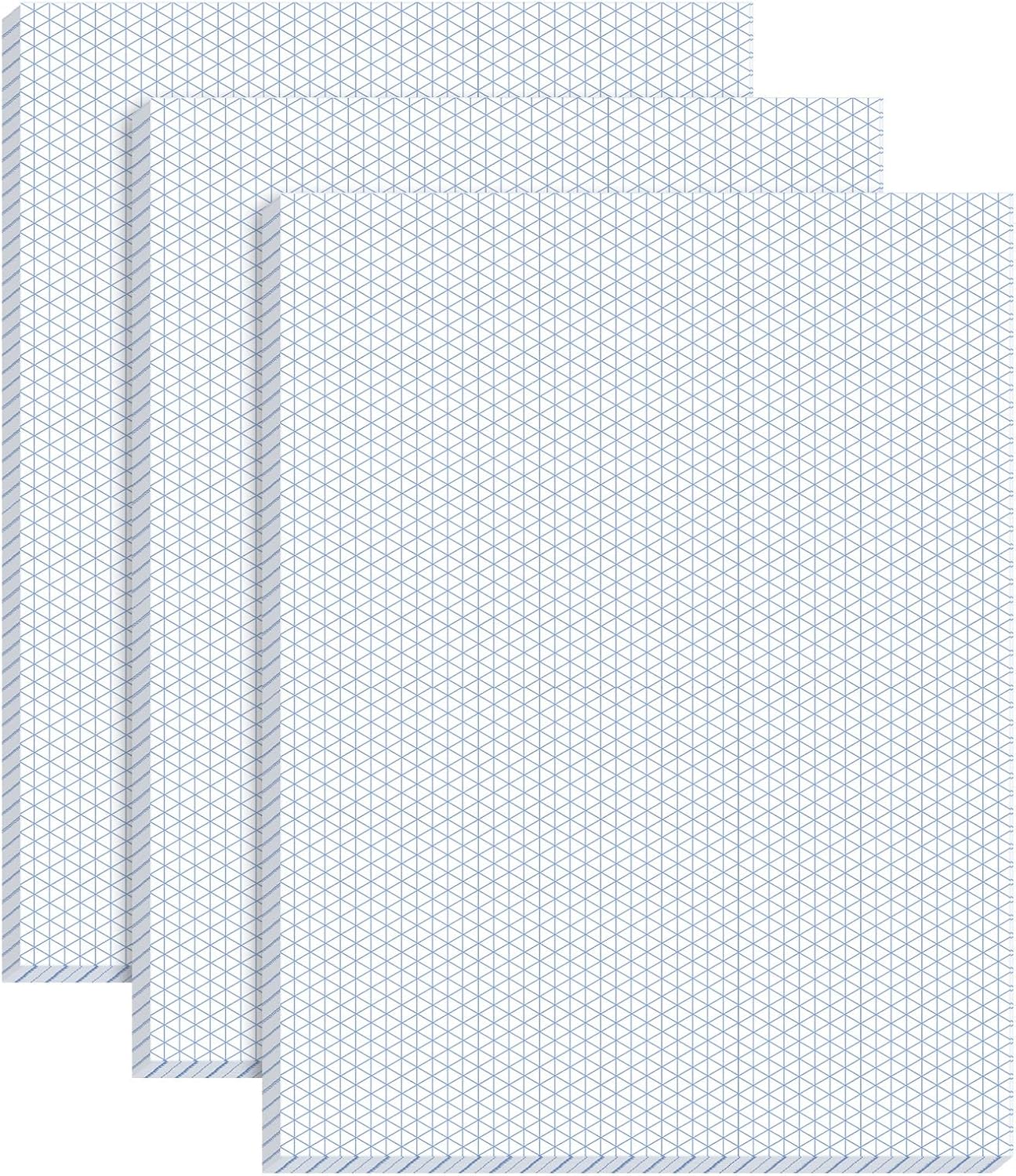 MotiMind 50 Sheets 8.5" x 11" Isometric Graph Paper Pad Isometric Paper Drafting and Graph Pads for 3D Designs Architecture Landscaping Engineering Drafting