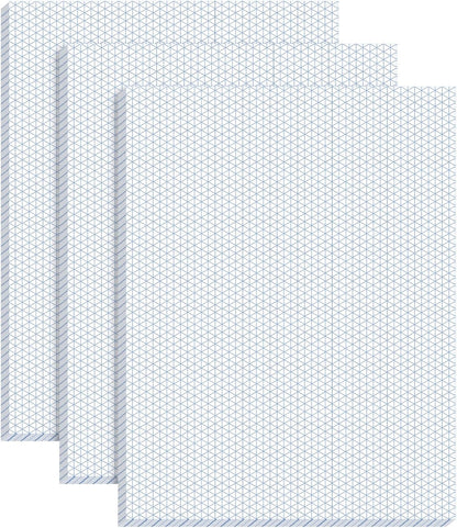 MotiMind 50 Sheets 8.5" x 11" Isometric Graph Paper Pad Isometric Paper Drafting and Graph Pads for 3D Designs Architecture Landscaping Engineering Drafting