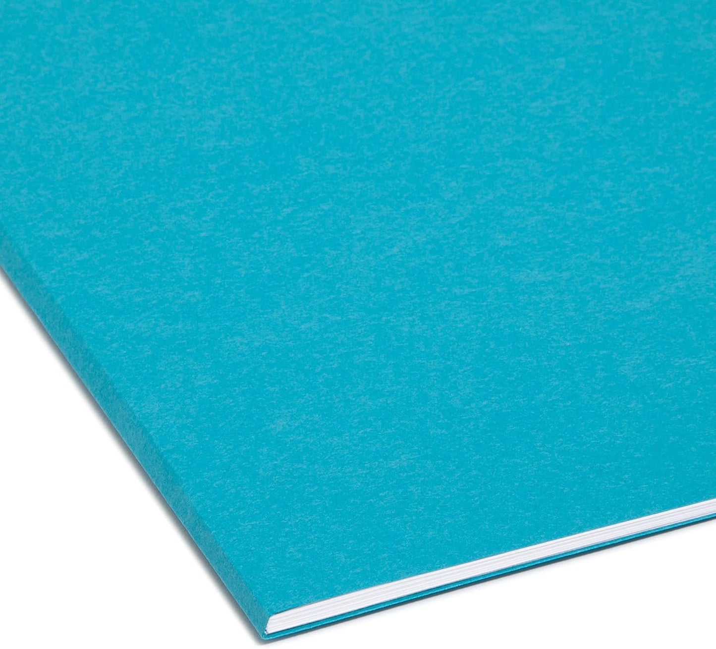 Smead Interior File Folder, 1/3-Cut Tab, Letter Size, Aqua, 100 per Box, Expandable File Folders for Filing Cabinet