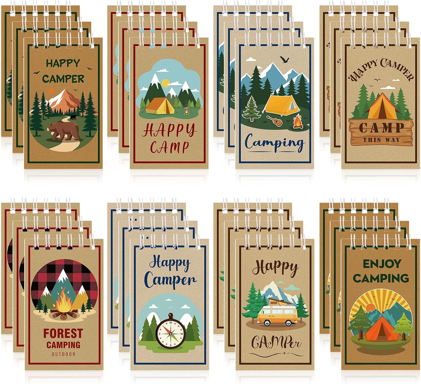 Hooqict 24 Pack Small Pocket Notebook Mini Notebooks Bulk Small Spiral Notepads with 8 Colors, Memo Note Pads for Kids, Work, Office, School, 3.9 x 2.4 Inches