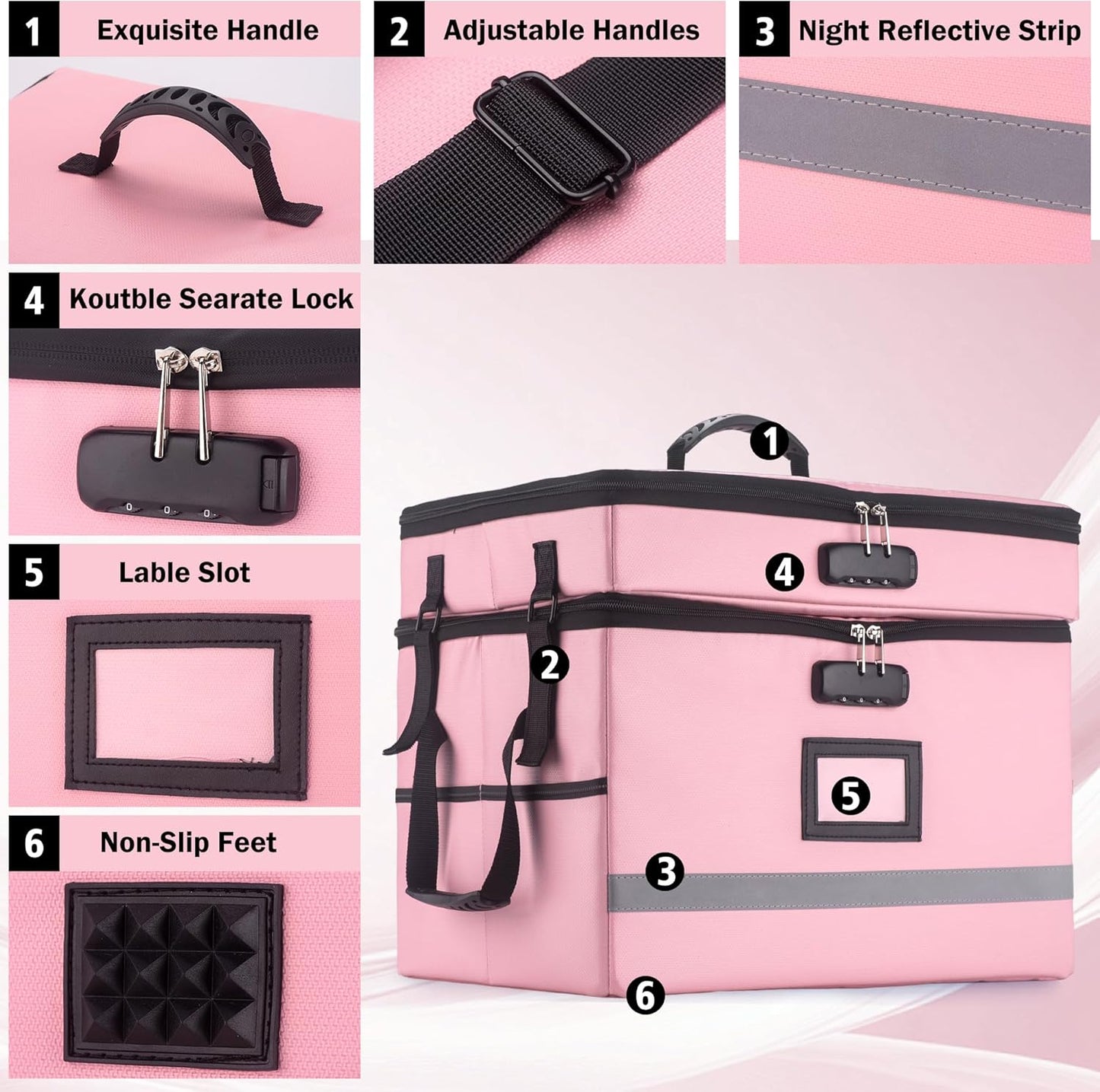 EXLIFBAG File Organizer, Fireproof File Box with Lids, Important Document Organizer Box with Lock, Portable File Folder Organizer with Handle