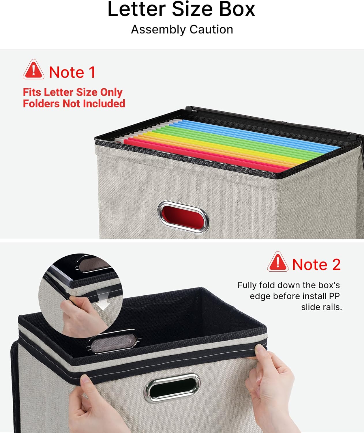 Oterri 2 Pack File Organizer Boxes with Lids, File Box with Mesh Pockets, Document Organizer Box for File Folders Letter Size, Zippers Filing Box for Home, Office, School (Green, Without Folders)