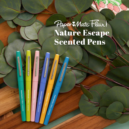 Paper Mate Flair Sunday Brunch Scented Felt Tip Pens, Medium Point (0.7mm), 16 Count - For Journaling, Writing, Note-Taking, Fun Teacher Supplies